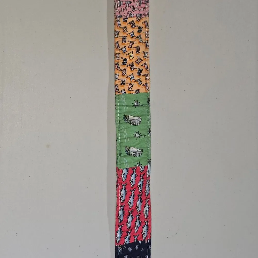 Vineyard Vines Fabric Patchwork D-Ring 100% Cotton Medium Belt
